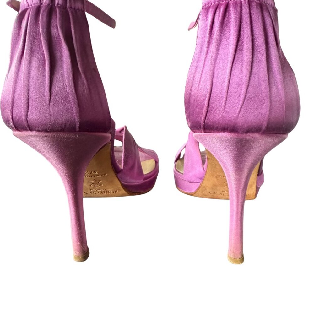 Jimmy Choo Rosie Satin Stiletto Heels Women’s Size 37.5 EU US 7 - Picture 3 of 10